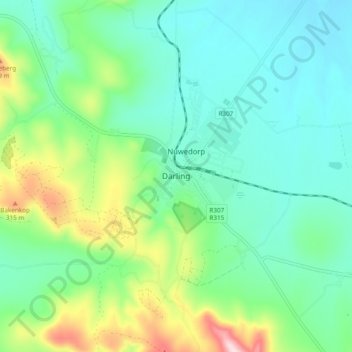 Darling topographic map, elevation, terrain