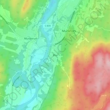 Blia topographic map, elevation, terrain