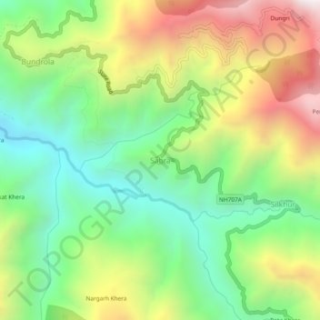 Sabra topographic map, elevation, terrain