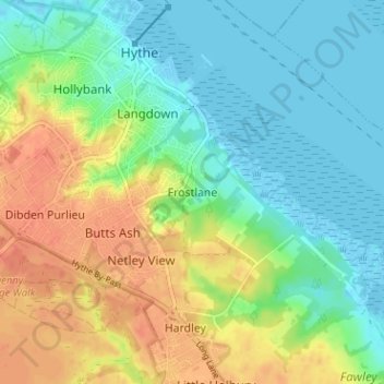 Frostlane topographic map, elevation, terrain