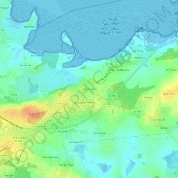 Brénudel topographic map, elevation, terrain
