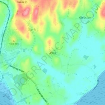 Leece topographic map, elevation, terrain