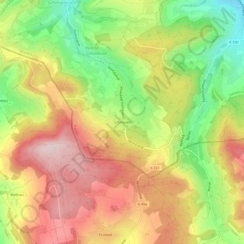Schiltwald topographic map, elevation, terrain