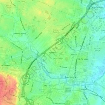 Rosedale topographic map, elevation, terrain