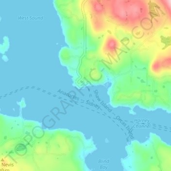 Orcas topographic map, elevation, terrain