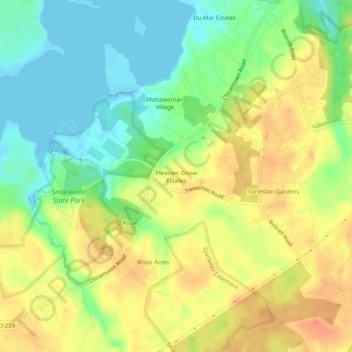 Pleasant Grove Estates topographic map, elevation, terrain