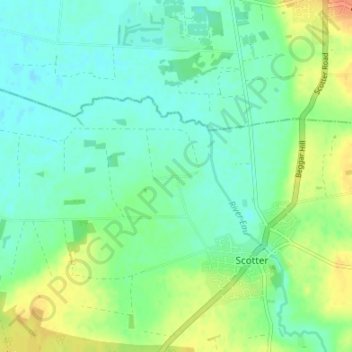 Scotterthorpe topographic map, elevation, terrain