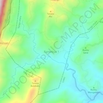 Rantebua 1 topographic map, elevation, terrain