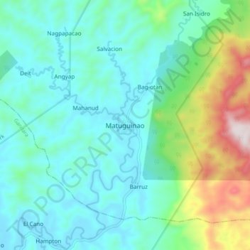 Matuguinao topographic map, elevation, terrain