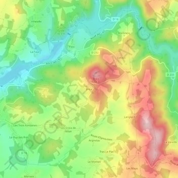 Breix topographic map, elevation, terrain