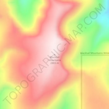 Blacktail Mountains topographic map, elevation, terrain