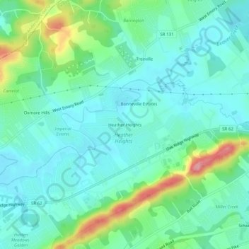 Heather Heights topographic map, elevation, terrain