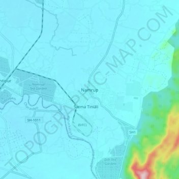 Namrup topographic map, elevation, terrain