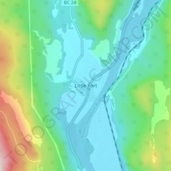 Little Fort topographic map, elevation, terrain