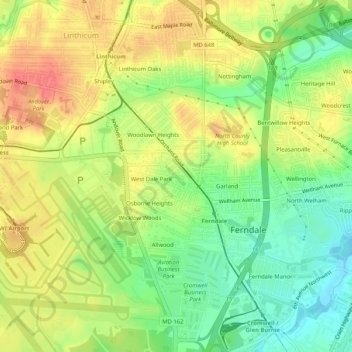 Garland Park topographic map, elevation, terrain