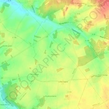 Les Loges topographic map, elevation, terrain