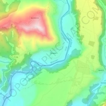 Dhawa topographic map, elevation, terrain