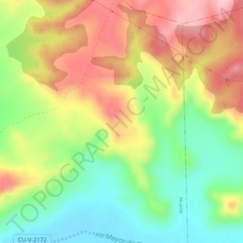 El Cobato topographic map, elevation, terrain