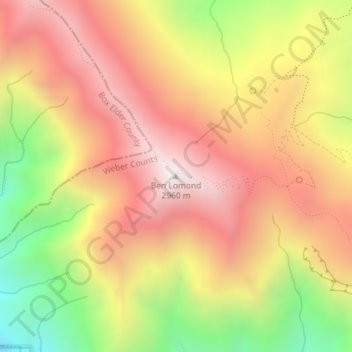 Ben Lomond topographic map, elevation, terrain