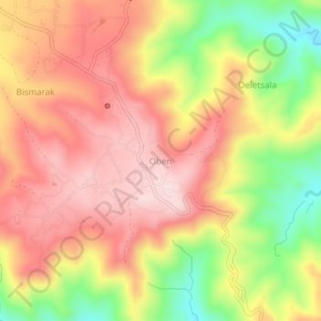 Oben topographic map, elevation, terrain