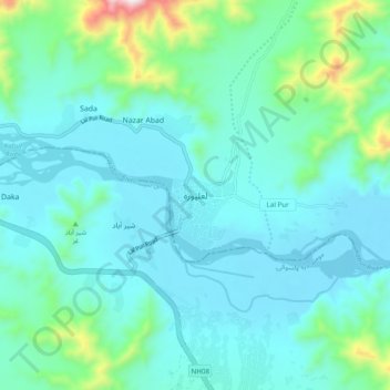 Lalpur topographic map, elevation, terrain