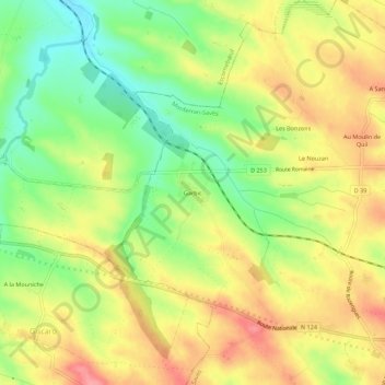 Garbic topographic map, elevation, terrain