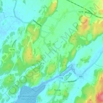 Aker topographic map, elevation, terrain