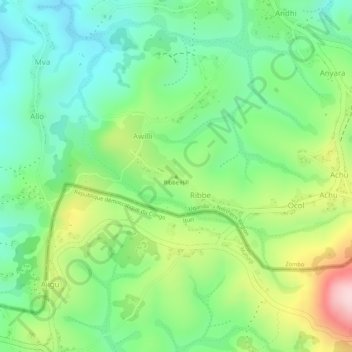 Ribbe Hill topographic map, elevation, terrain