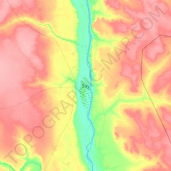 Say topographic map, elevation, terrain
