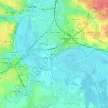 Saint-Sorlin topographic map, elevation, terrain