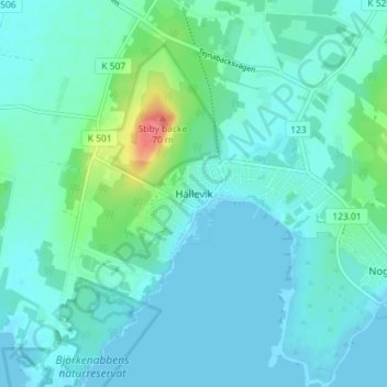 Hällevik topographic map, elevation, terrain