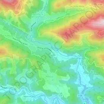 Le Plot topographic map, elevation, terrain