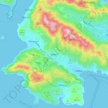 Chora topographic map, elevation, terrain