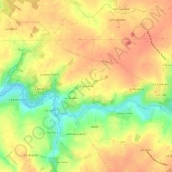 La Tenaillère topographic map, elevation, terrain