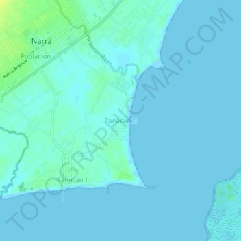 Panacan II topographic map, elevation, terrain