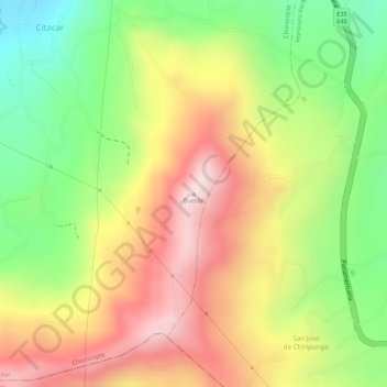 Buerán topographic map, elevation, terrain