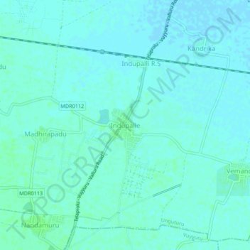 Indupalle topographic map, elevation, terrain