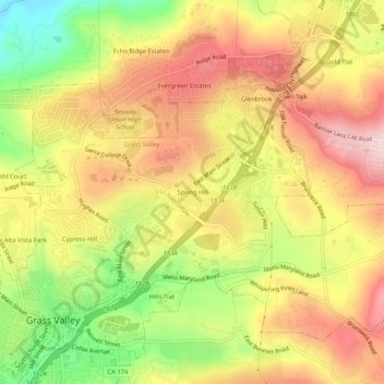 Spring Hill topographic map, elevation, terrain