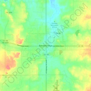 Breckenridge topographic map, elevation, terrain