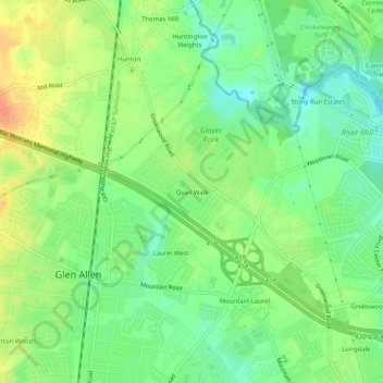 Quail Walk topographic map, elevation, terrain