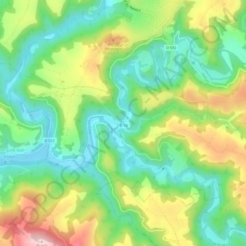 Castelpers topographic map, elevation, terrain