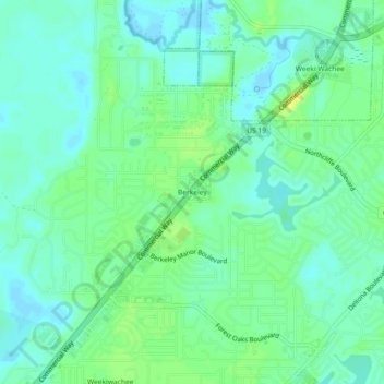 Berkeley topographic map, elevation, terrain