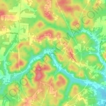 Brookville topographic map, elevation, terrain