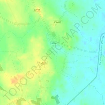 Fennagh topographic map, elevation, terrain