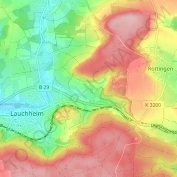 Gromberg topographic map, elevation, terrain
