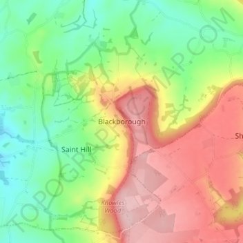 Blackborough topographic map, elevation, terrain