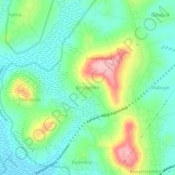 Kiringente topographic map, elevation, terrain