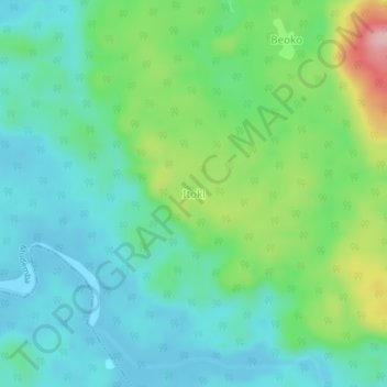 Itoki topographic map, elevation, terrain