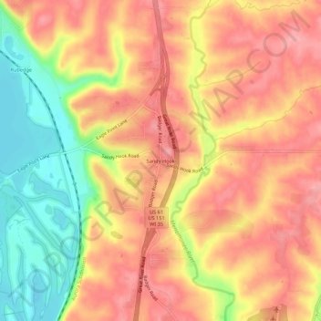 Sandy Hook topographic map, elevation, terrain