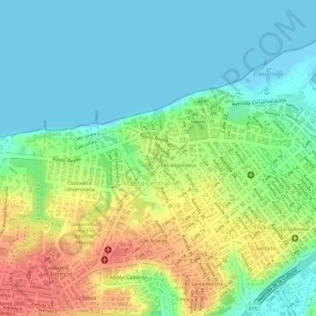 Cevicheria Umiña topographic map, elevation, terrain